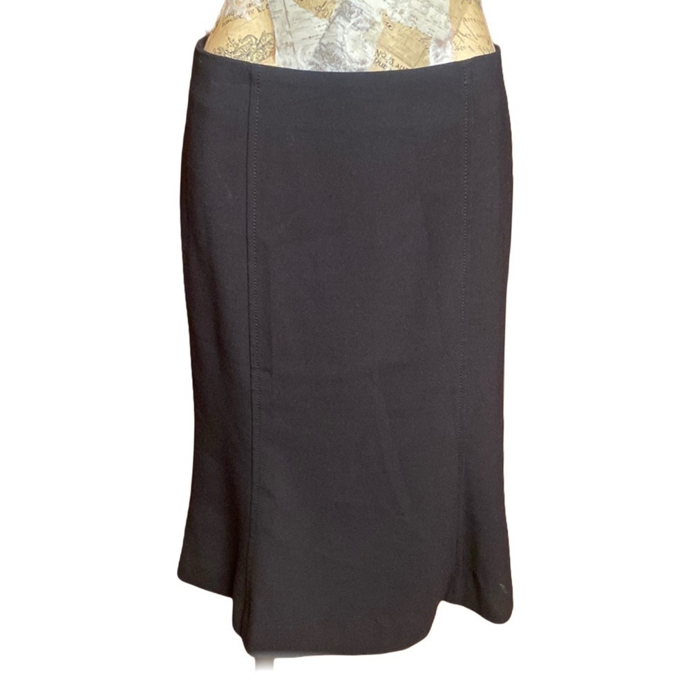 Talbots Black fishtail stretch midi Skirt‎ darted and lined Size 8
